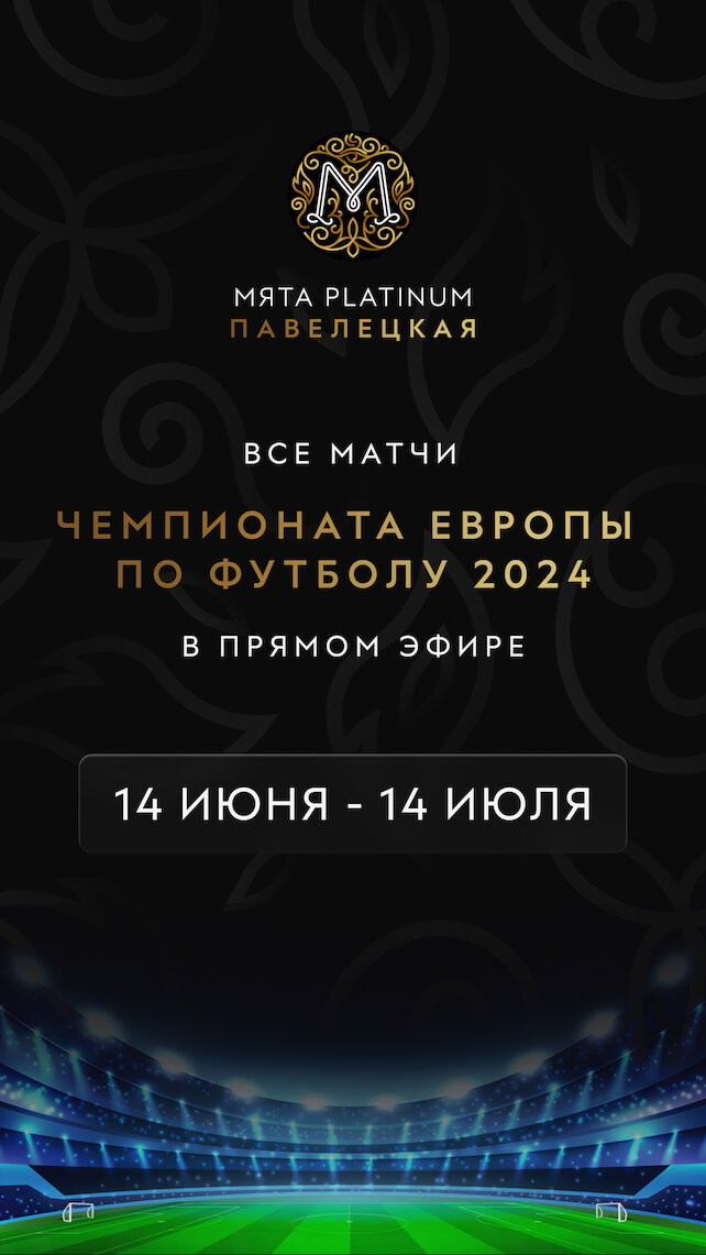 лаунж «Мята Platinum Дубининская», Прямые трансляции Евро 2024 в Мята Platinum Павелецкая