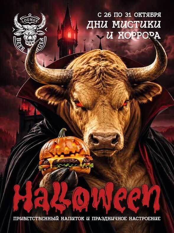 бары &laquo;Lounge Beer Burger&raquo;, С 26 по 31 октября — дни мистики и хоррора