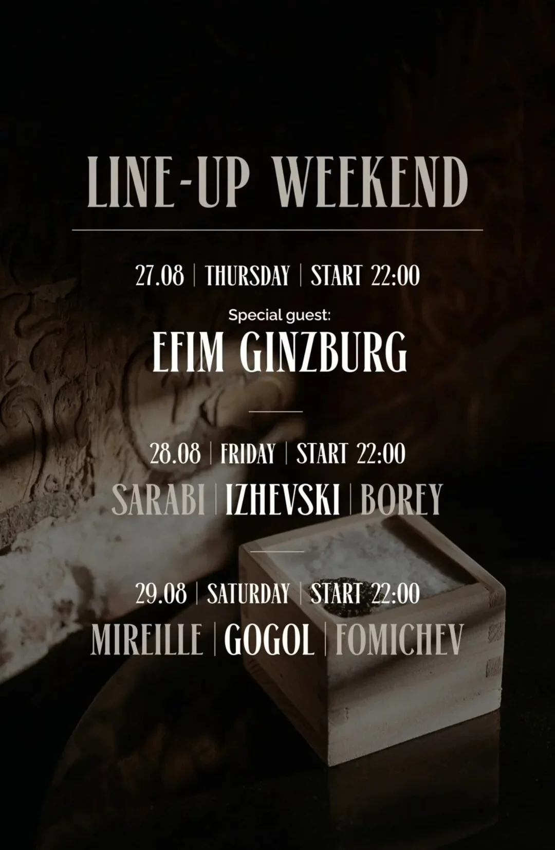 Line-up Weekend