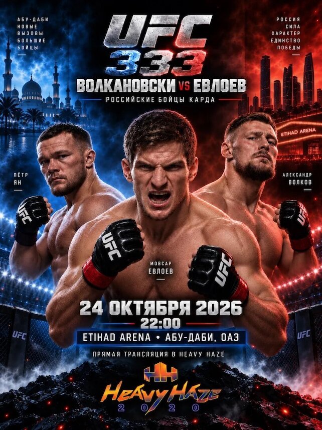 лаунж «Heavy Haze Нижегородская», UFC 333: смотрите главный турнир осени