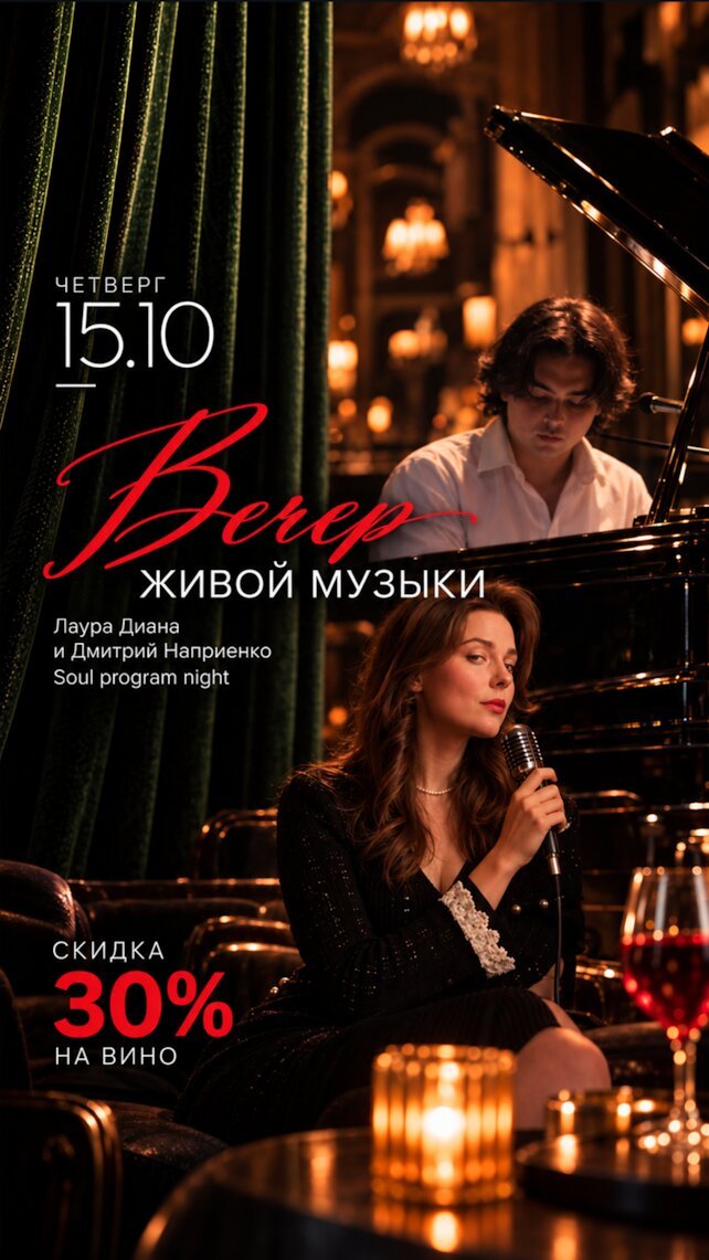 ресторан &laquo;Фого&raquo;, Вечер живой музыки