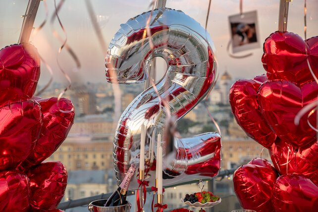 лофт «One Love», Метровый шар-цифра и фотосессия на годовщину в подарок