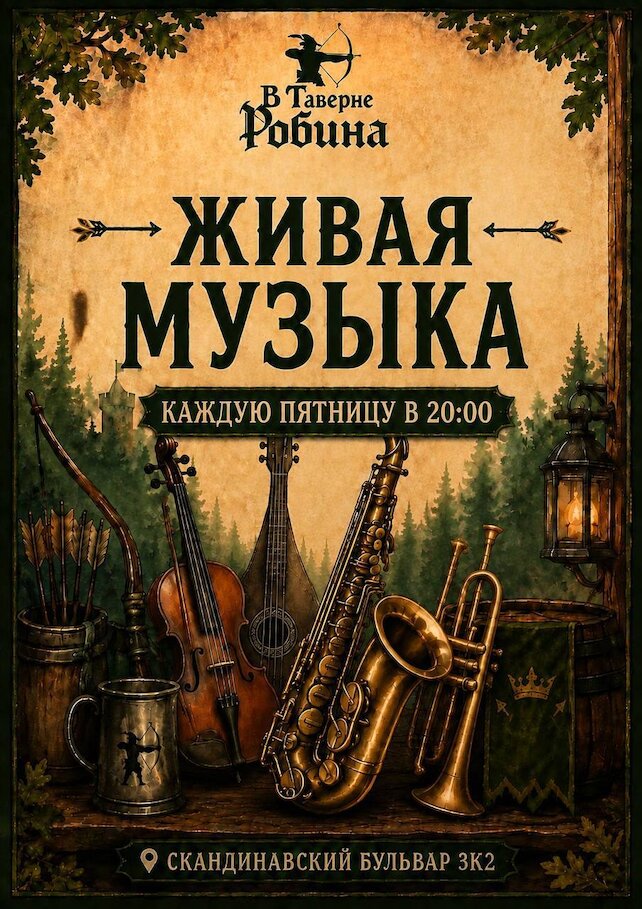 ресторан «Таверна Робина», Живая музыка в Таверна Робина