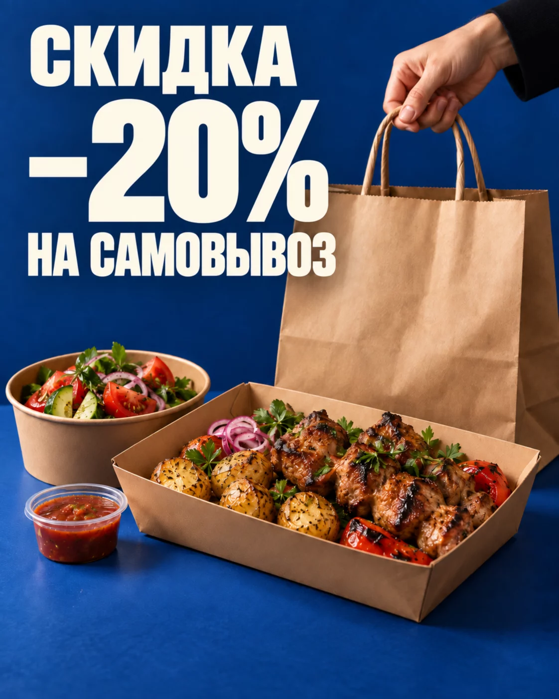 Скидка 20% на самовывоз любимых блюд