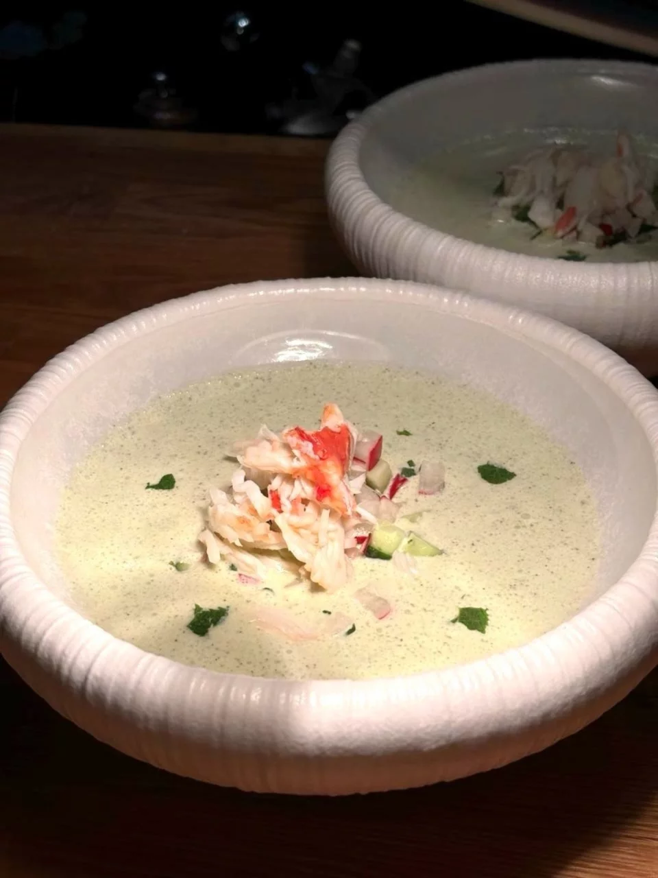 Новинка: йогуртовый суп с крабом