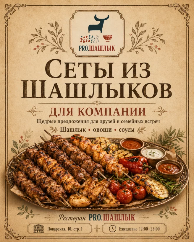 Сеты из шашлыков для компании