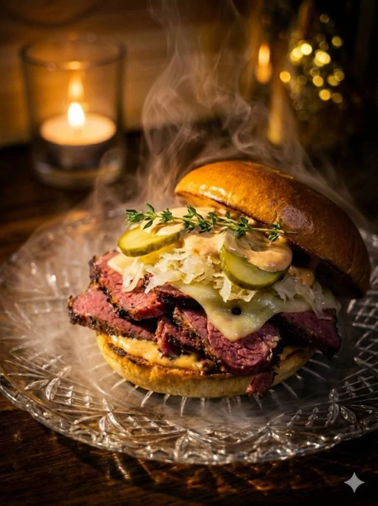 Фирменный бургер с пастрами из говядины и овощной пастрами в ресторан Pastrama Mama