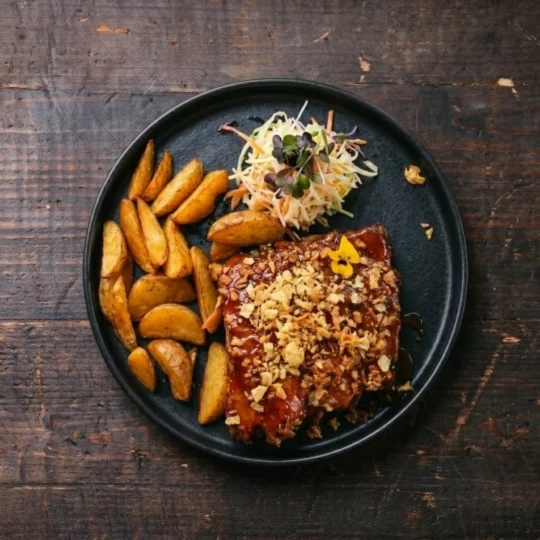 Ребрышки в соусе BBQ в ресторан На крыше