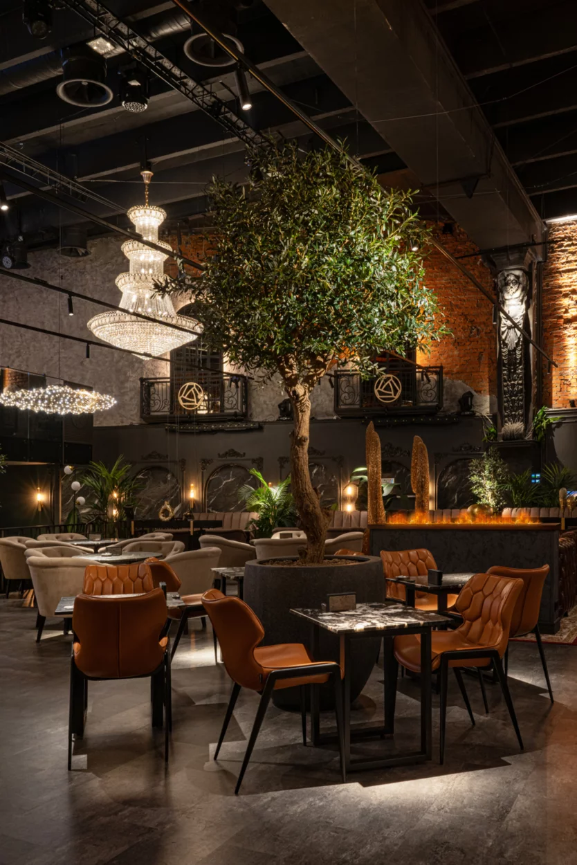 Интерьер/Экстерьер/Банкетная зона/Бар/Стол для двоих/Вход/Главный зал/Lounge зона ресторан Дымзавод Хамовники фото