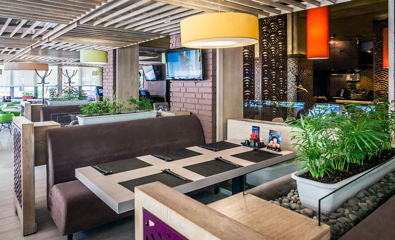 Интерьер/Экстерьер/Банкетная зона/Бар/Стол для двоих/Вход/Главный зал/Lounge зона ресторан Якитория фото