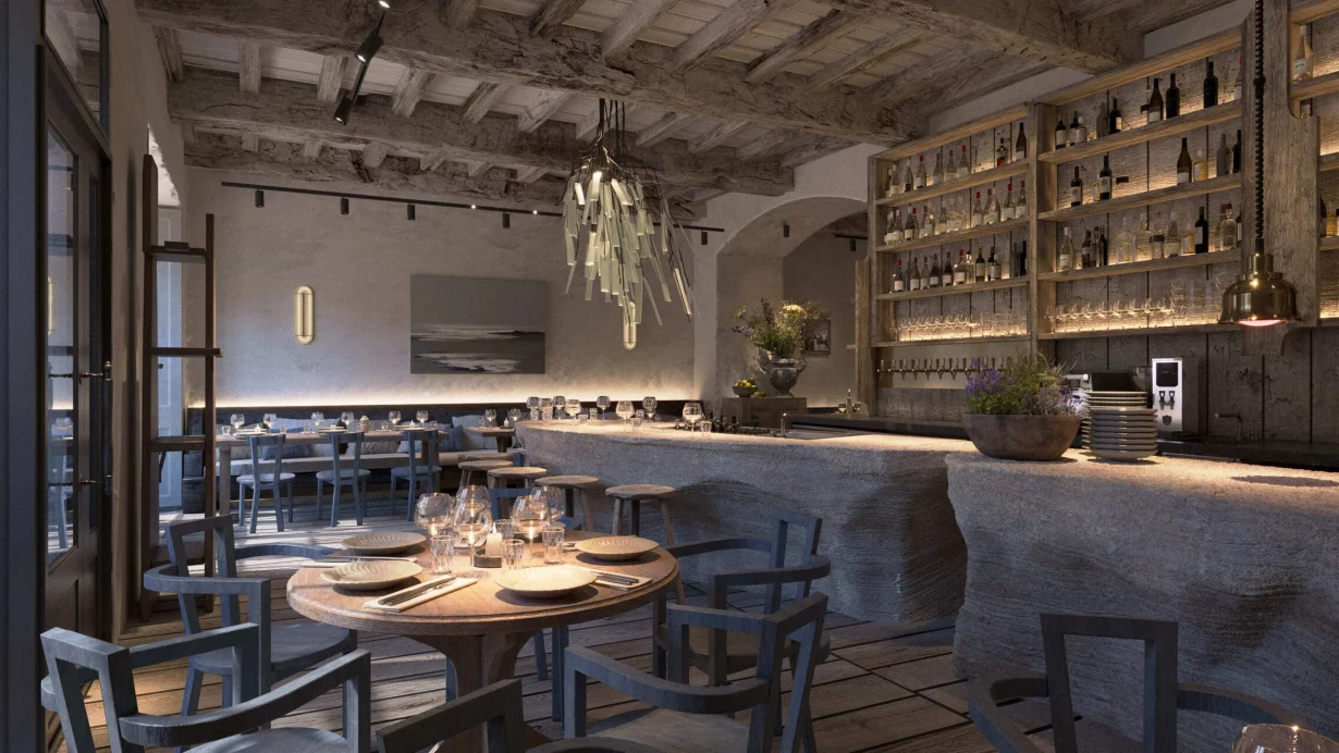 Интерьер/Экстерьер/Банкетная зона/Бар/Стол для двоих/Вход/Главный зал/Lounge зона ресторан Pomme Verte фото