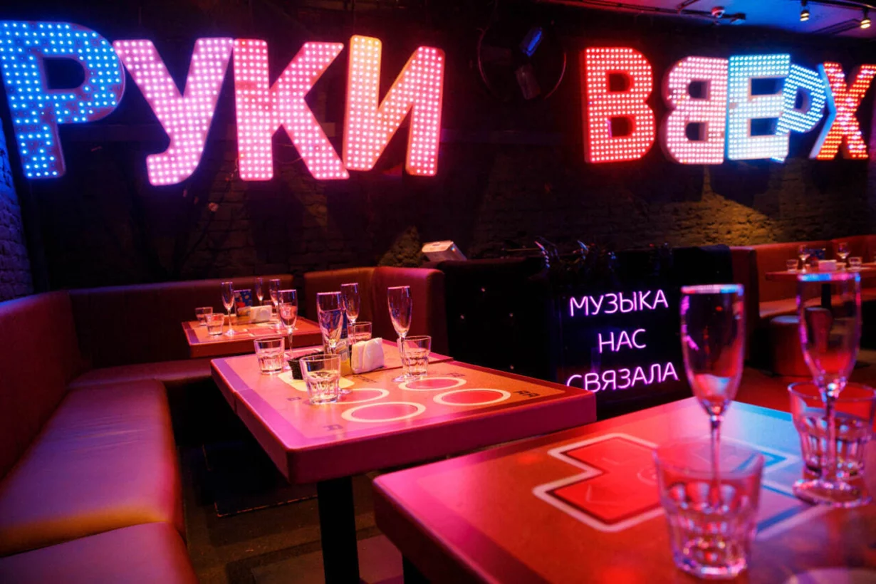 Интерьер/Экстерьер/Банкетная зона/Бар/Стол для двоих/Вход/Главный зал/Lounge зона ресторан Руки ВВерх! Бар Невский проспект фото