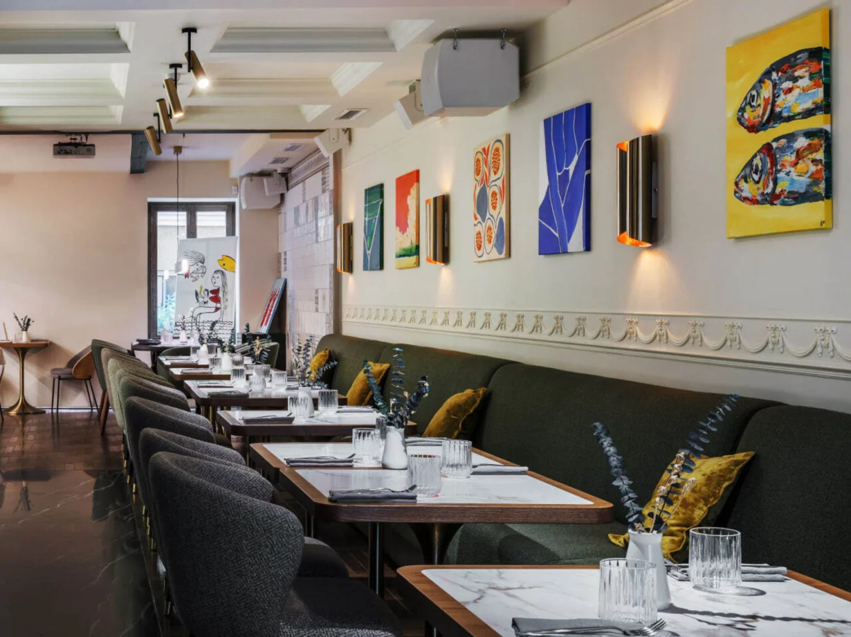 Интерьер/Экстерьер/Банкетная зона/Бар/Стол для двоих/Вход/Главный зал/Lounge зона ресторан Kale Bistro&Bar фото