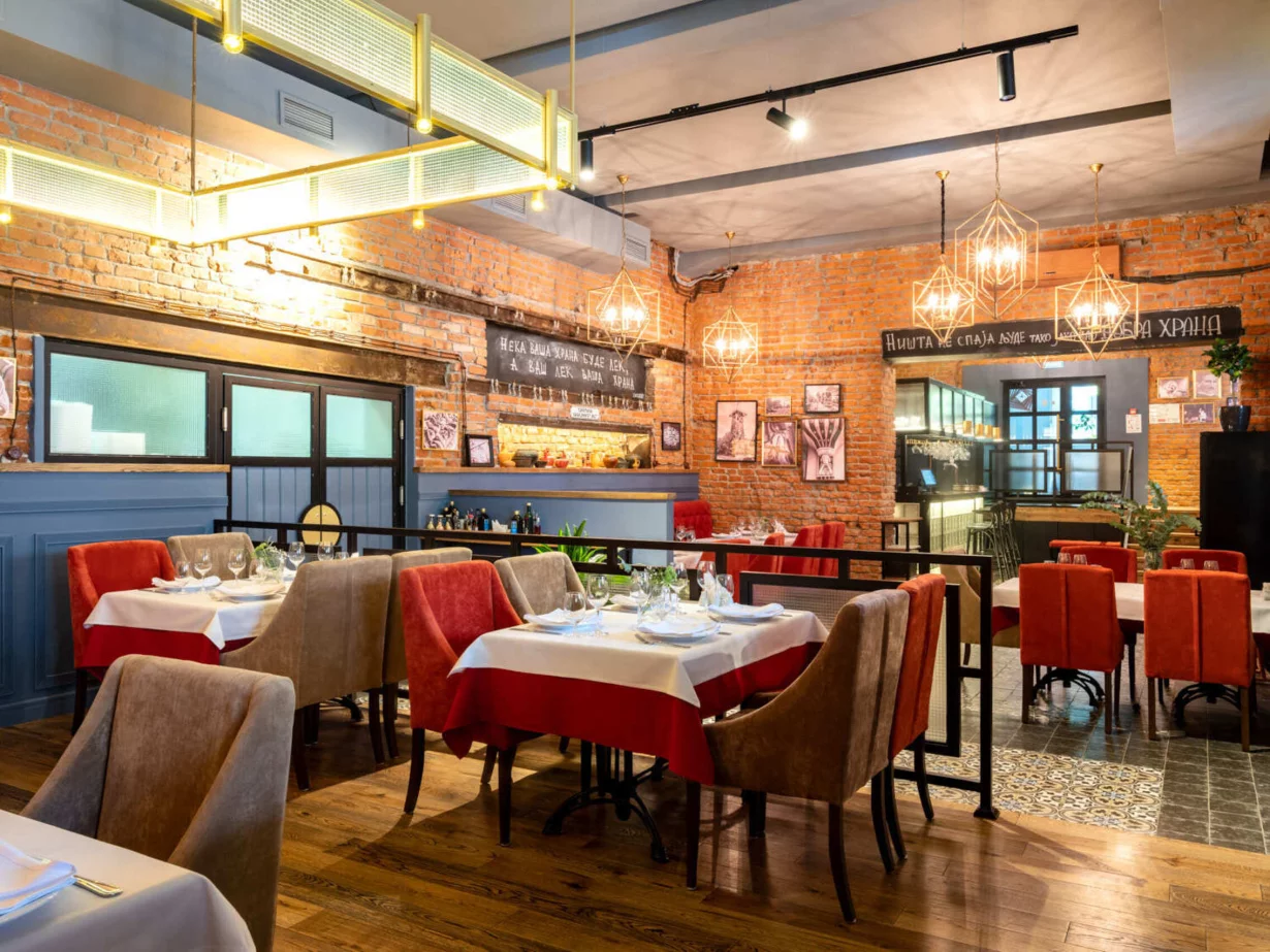 Интерьер/Экстерьер/Банкетная зона/Бар/Стол для двоих/Вход/Главный зал/Lounge зона ресторан Субботица Фили фото