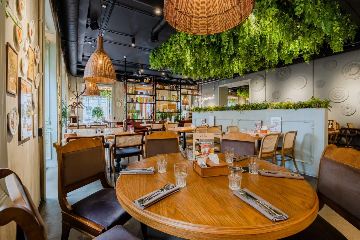 Интерьер/Экстерьер/Банкетная зона/Бар/Стол для двоих/Вход/Главный зал/Lounge зона ресторан Linguini фото