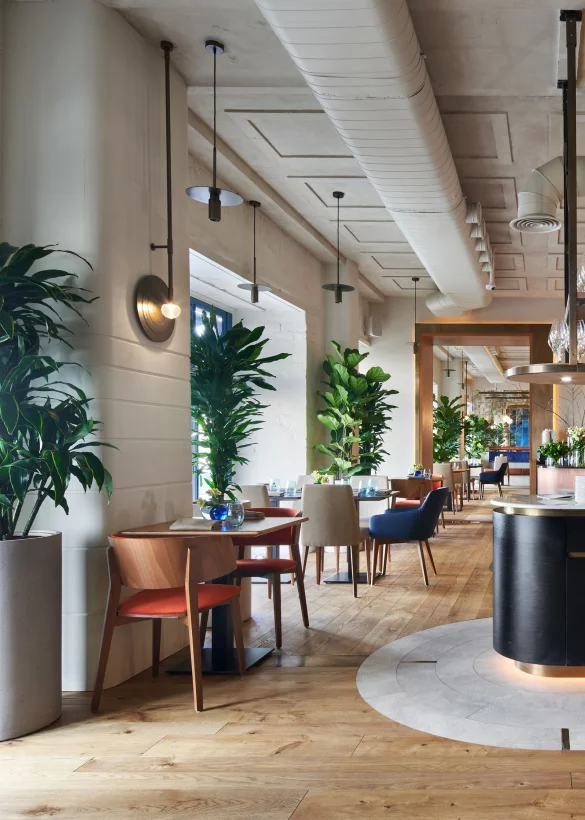 Интерьер/Экстерьер/Банкетная зона/Бар/Стол для двоих/Вход/Главный зал/Lounge зона ресторан Sixty Four фото