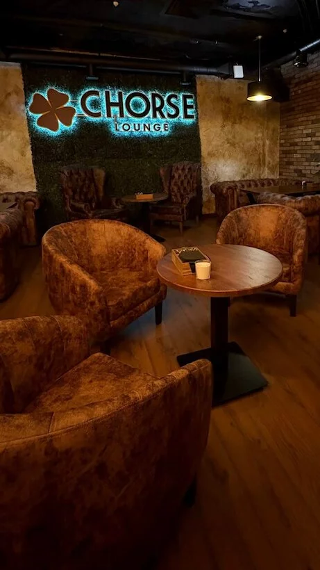 Интерьер/Экстерьер/Банкетная зона/Бар/Стол для двоих/Вход/Главный зал/Lounge зона лаунж Chorse Lounge фото