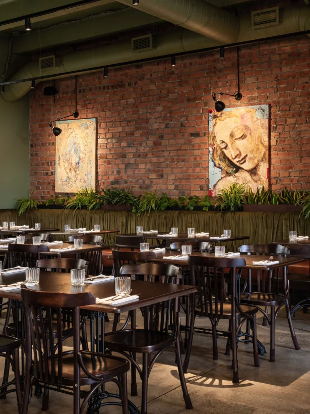 Интерьер/Экстерьер/Банкетная зона/Бар/Стол для двоих/Вход/Главный зал/Lounge зона ресторан Pádre Khinkali фото