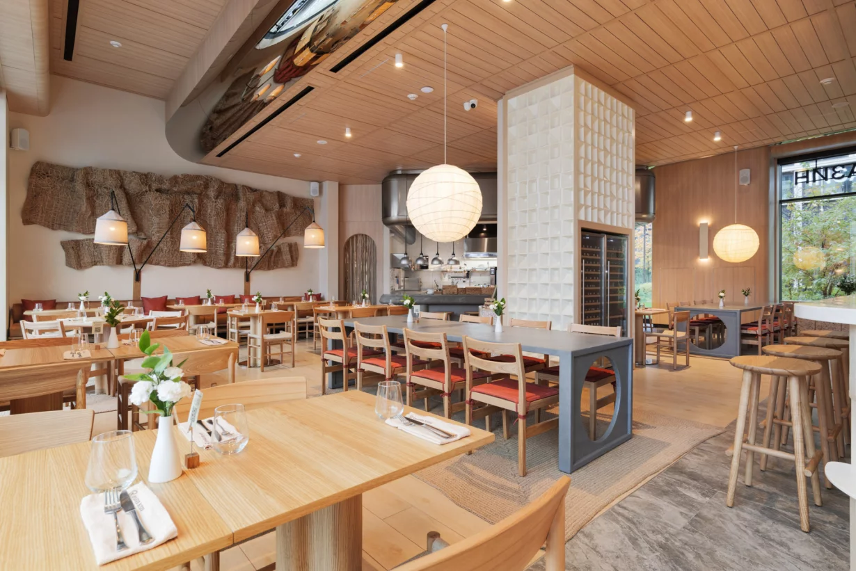 Интерьер/Экстерьер/Банкетная зона/Бар/Стол для двоих/Вход/Главный зал/Lounge зона ресторан «М2 Органик клуб» Слава фото