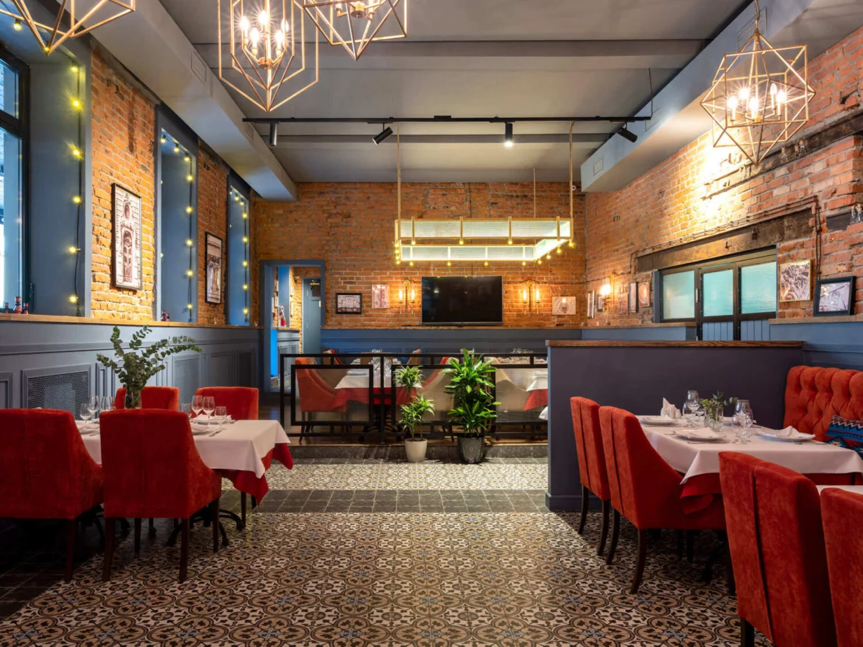 Интерьер/Экстерьер/Банкетная зона/Бар/Стол для двоих/Вход/Главный зал/Lounge зона ресторан Субботица Фили фото