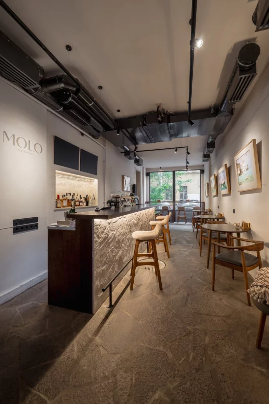 Интерьер/Экстерьер/Банкетная зона/Бар/Стол для двоих/Вход/Главный зал/Lounge зона бар Molo фото