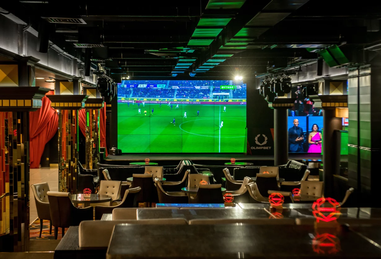 Интерьер/Экстерьер/Банкетная зона/Бар/Стол для двоих/Вход/Главный зал/Lounge зона ресторанный комплекс Olimpbet Lounge фото