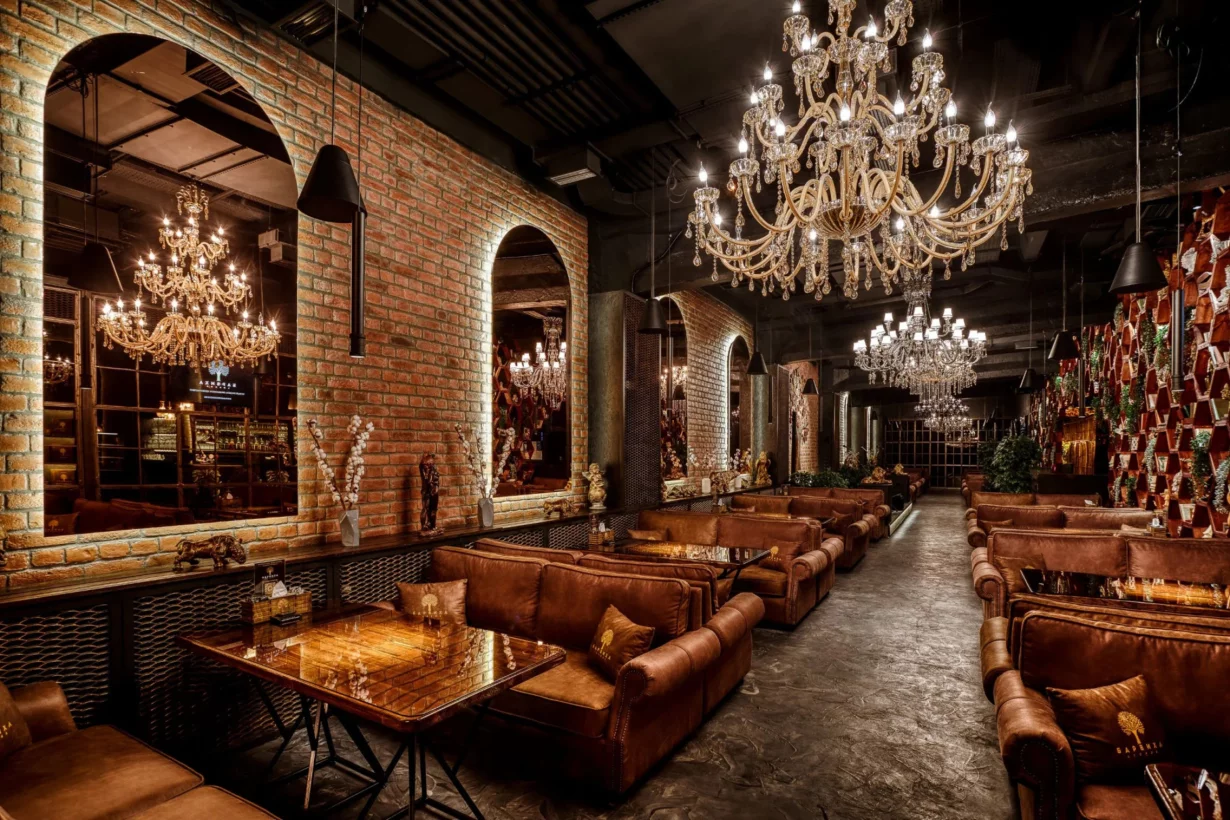 Интерьер/Экстерьер/Банкетная зона/Бар/Стол для двоих/Вход/Главный зал/Lounge зона кальянная Барвиха Lounge Отрадное фото