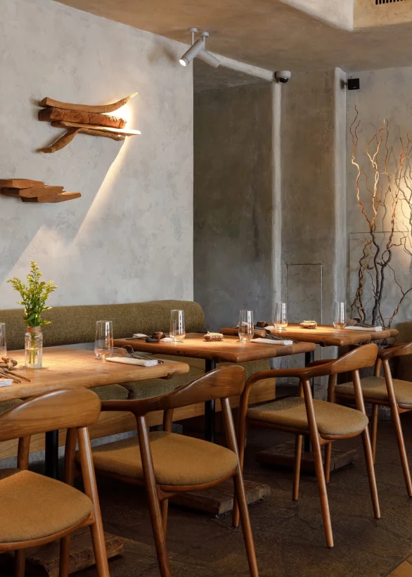 Интерьер/Экстерьер/Банкетная зона/Бар/Стол для двоих/Вход/Главный зал/Lounge зона ресторан Айна фото