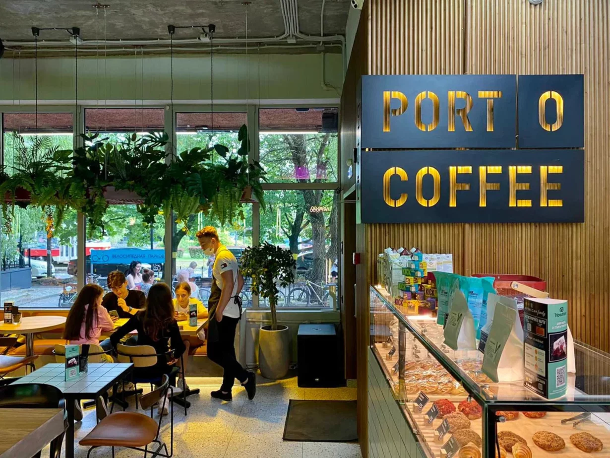 Интерьер/Экстерьер/Банкетная зона/Бар/Стол для двоих/Вход/Главный зал/Lounge зона кофейня Port-o-coffee фото