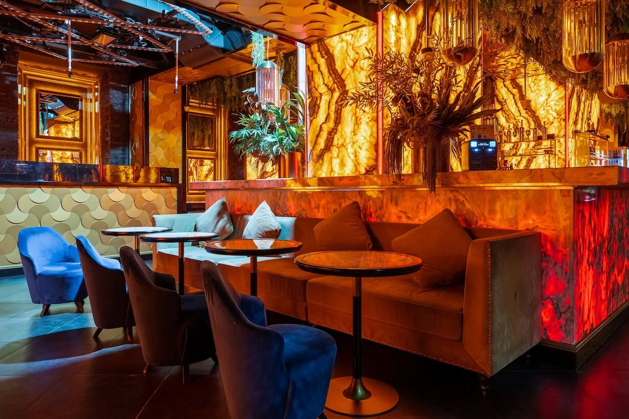 Интерьер/Экстерьер/Банкетная зона/Бар/Стол для двоих/Вход/Главный зал/Lounge зона клуб Project фото