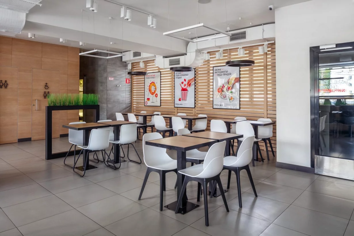 Интерьер/Экстерьер/Банкетная зона/Бар/Стол для двоих/Вход/Главный зал/Lounge зона пиццерия Pizza Mia фото