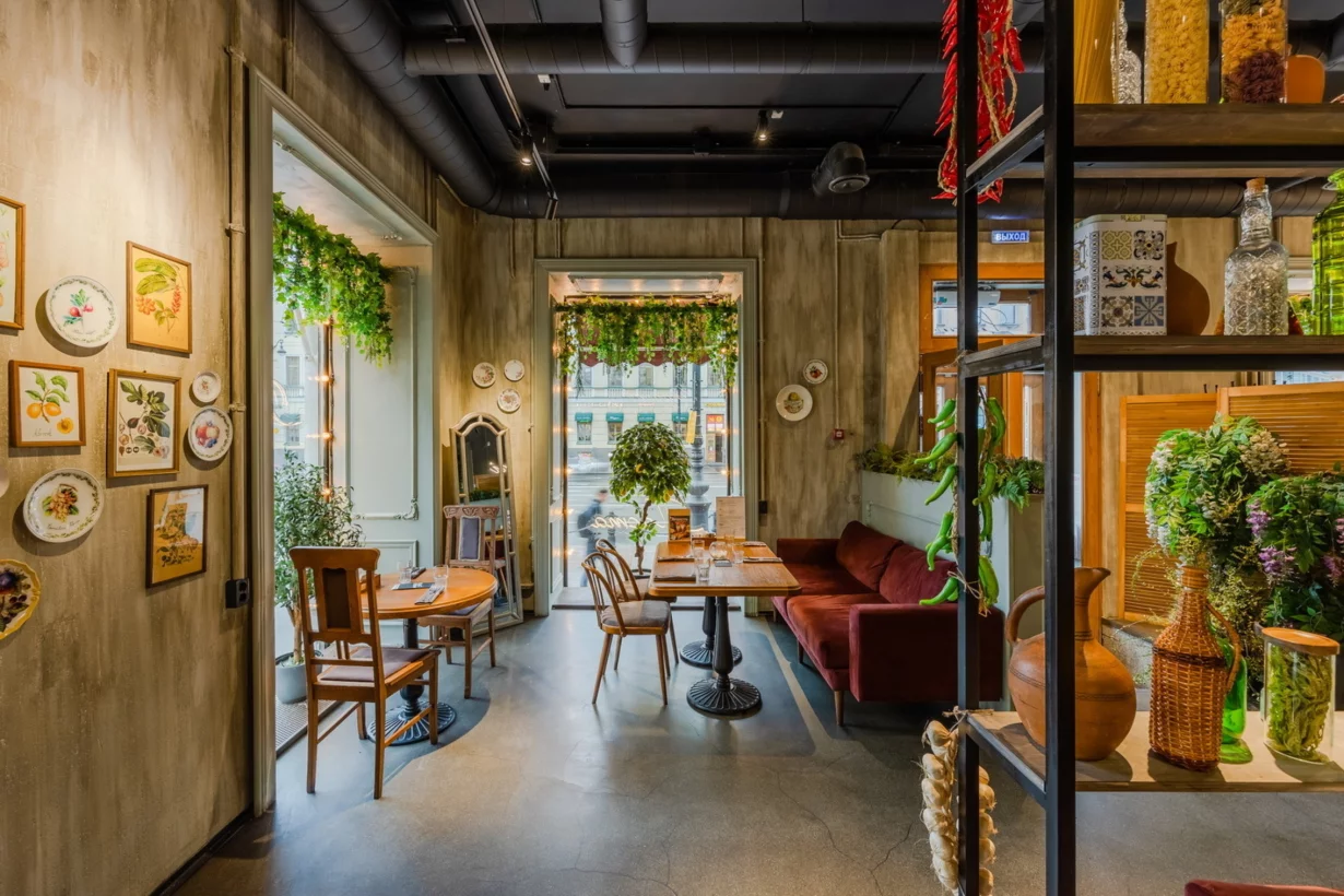 Интерьер/Экстерьер/Банкетная зона/Бар/Стол для двоих/Вход/Главный зал/Lounge зона ресторан Linguini фото