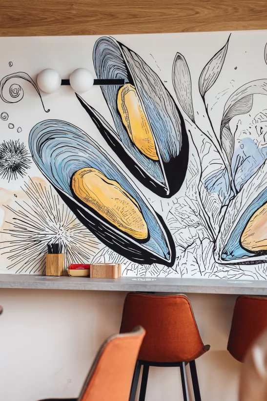 Интерьер/Экстерьер/Банкетная зона/Бар/Стол для двоих/Вход/Главный зал/Lounge зона гастробар Деликатеска фото