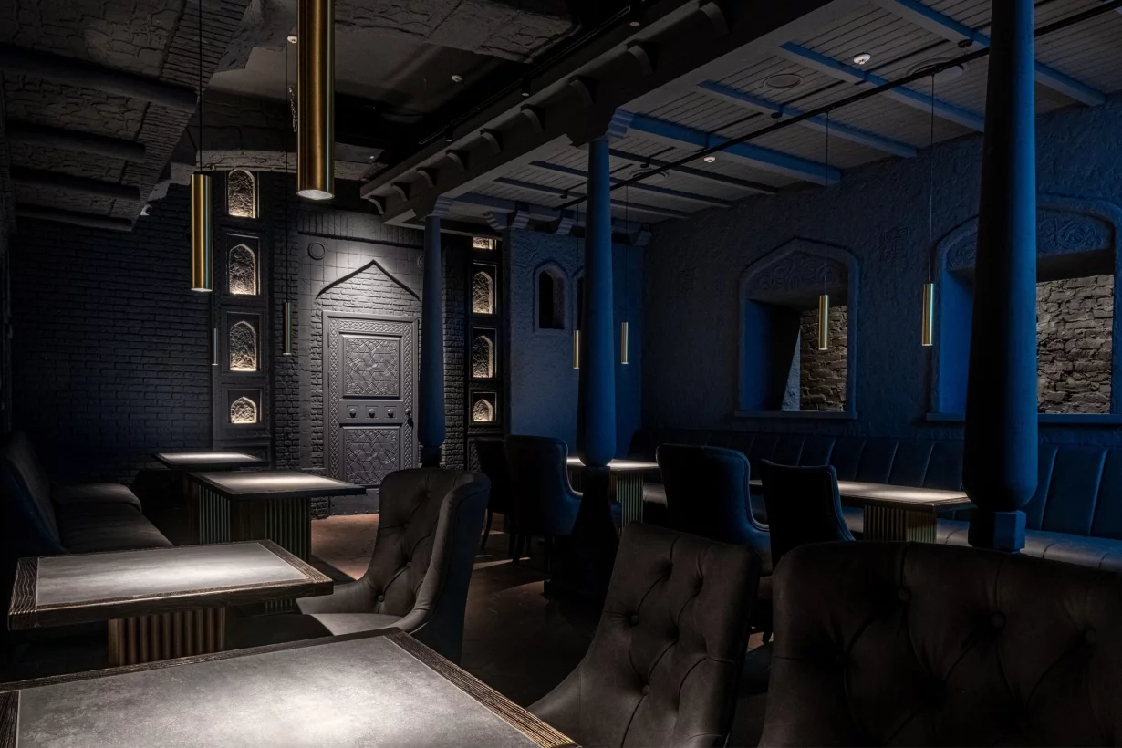 Интерьер/Экстерьер/Банкетная зона/Бар/Стол для двоих/Вход/Главный зал/Lounge зона бар Белый лотос фото