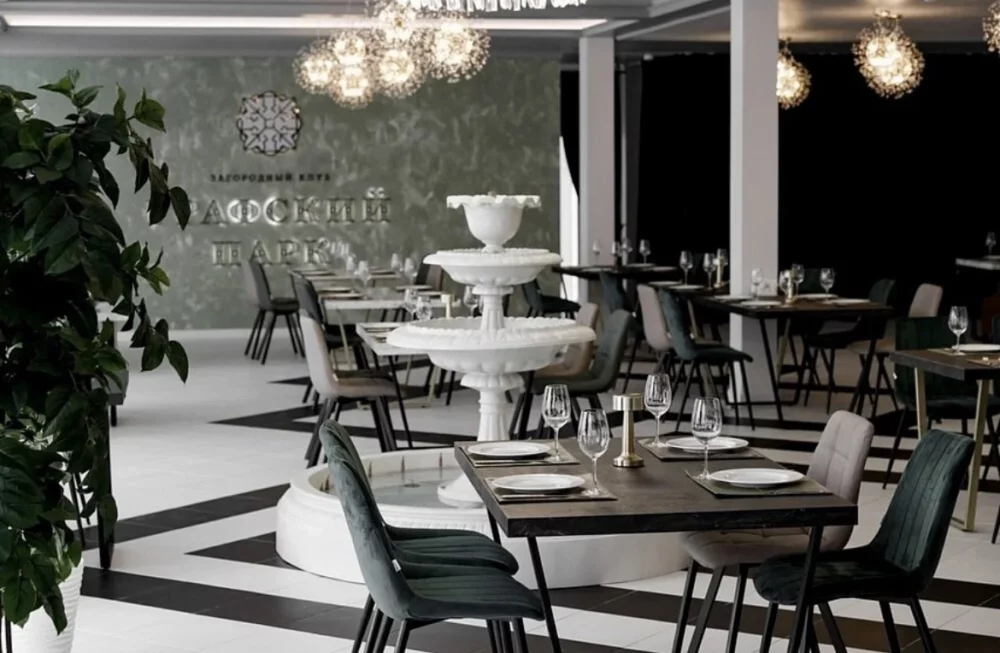 Интерьер/Экстерьер/Банкетная зона/Бар/Стол для двоих/Вход/Главный зал/Lounge зона ресторан Графский парк фото