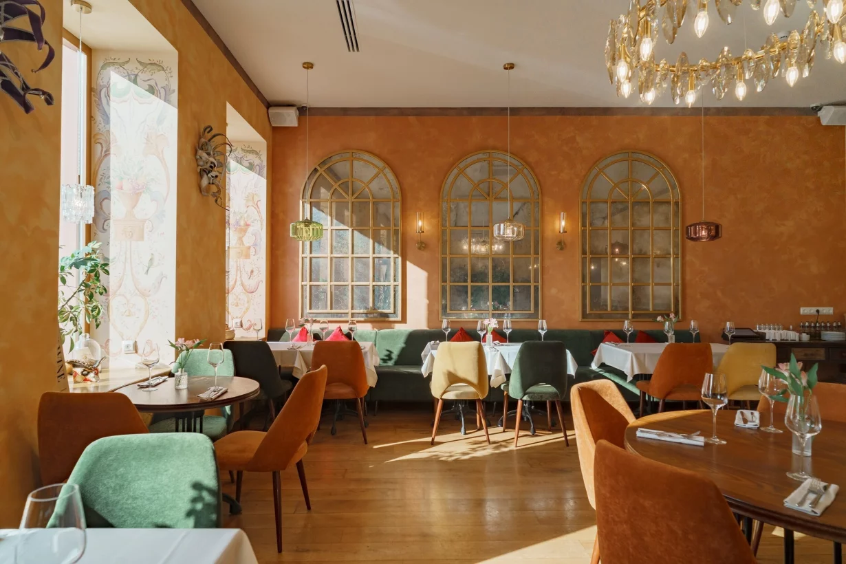 Интерьер/Экстерьер/Банкетная зона/Бар/Стол для двоих/Вход/Главный зал/Lounge зона ресторан Sapori di Italia фото