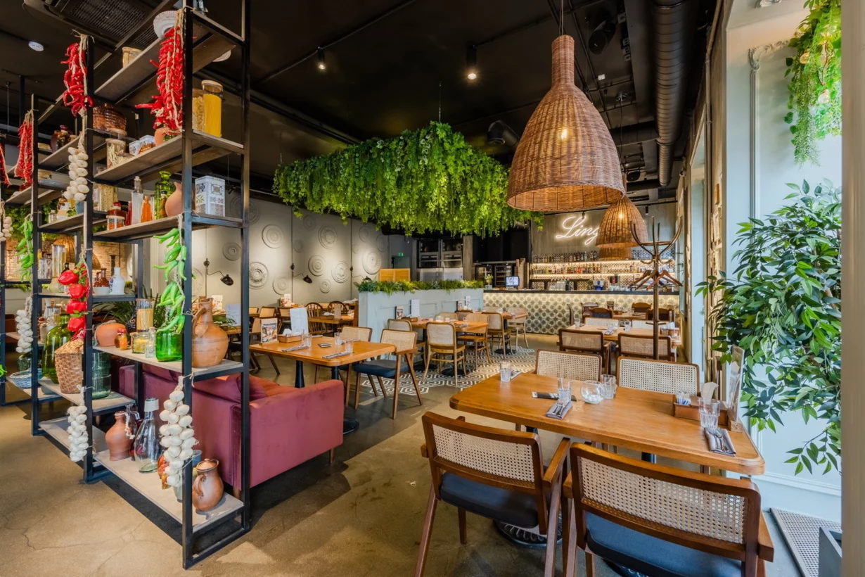 Интерьер/Экстерьер/Банкетная зона/Бар/Стол для двоих/Вход/Главный зал/Lounge зона ресторан Linguini фото