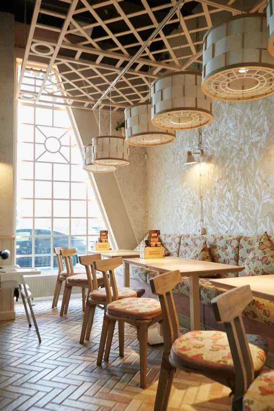 Интерьер/Экстерьер/Банкетная зона/Бар/Стол для двоих/Вход/Главный зал/Lounge зона ресторан ПхалиХинкали фото