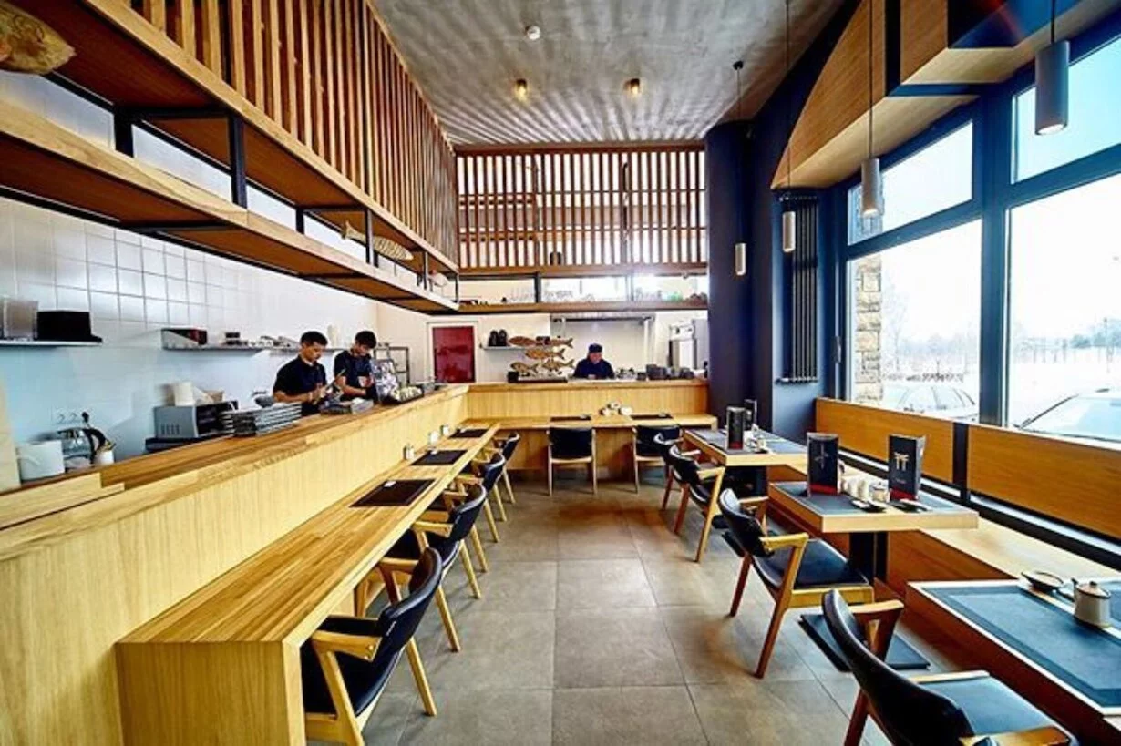 Интерьер/Экстерьер/Банкетная зона/Бар/Стол для двоих/Вход/Главный зал/Lounge зона ресторан Shima Sushi Bar фото
