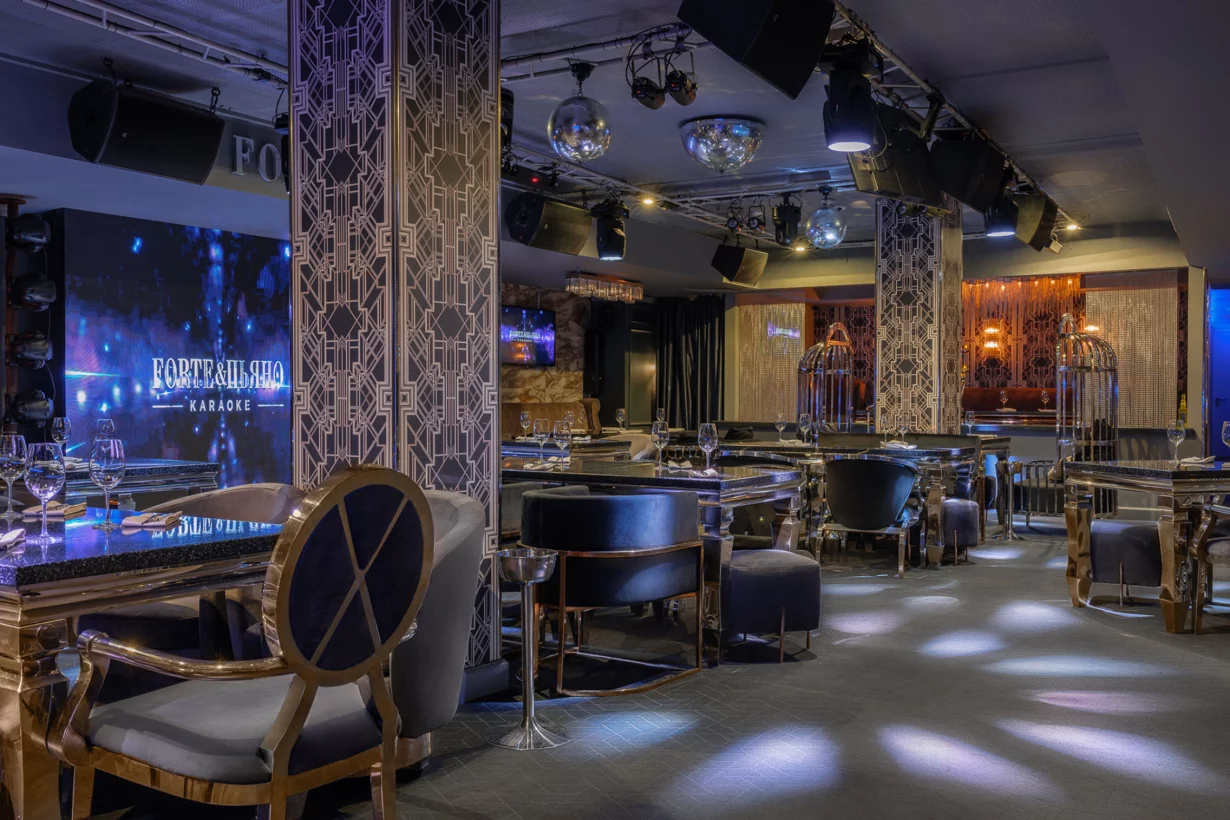 Интерьер/Экстерьер/Банкетная зона/Бар/Стол для двоих/Вход/Главный зал/Lounge зона бар Караоке ForтеПьяно фото