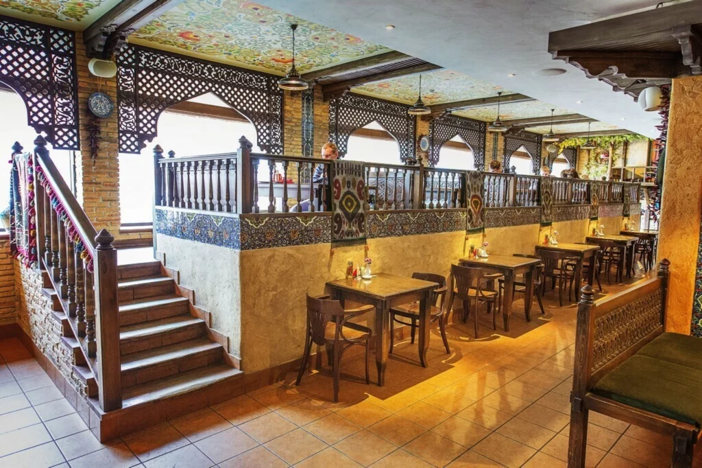 Интерьер/Экстерьер/Банкетная зона/Бар/Стол для двоих/Вход/Главный зал/Lounge зона ресторан Нигора фото