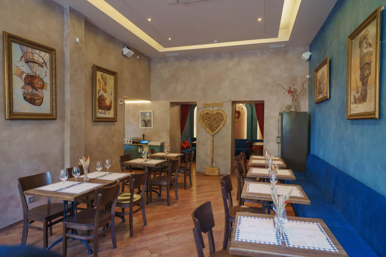 Интерьер/Экстерьер/Банкетная зона/Бар/Стол для двоих/Вход/Главный зал/Lounge зона ресторан Sapori di Italia фото