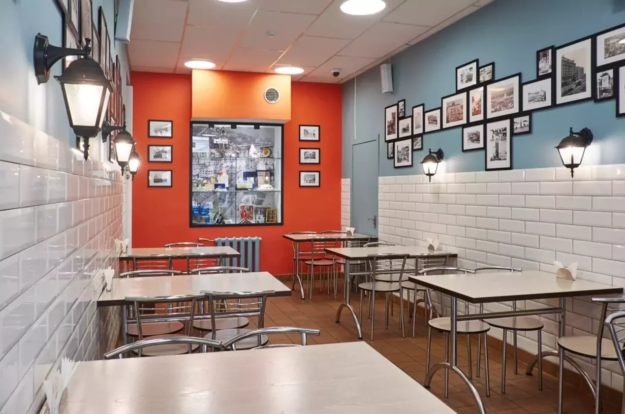 Интерьер/Экстерьер/Банкетная зона/Бар/Стол для двоих/Вход/Главный зал/Lounge зона столовая 8 Минут фото