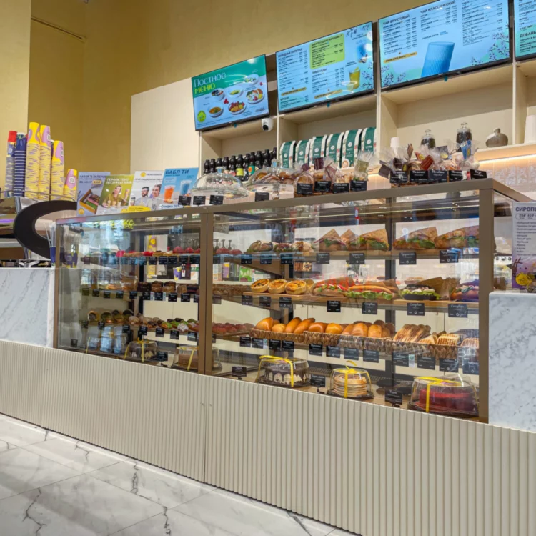 Интерьер/Экстерьер/Банкетная зона/Бар/Стол для двоих/Вход/Главный зал/Lounge зона пекарня French Bakery Sedelice фото