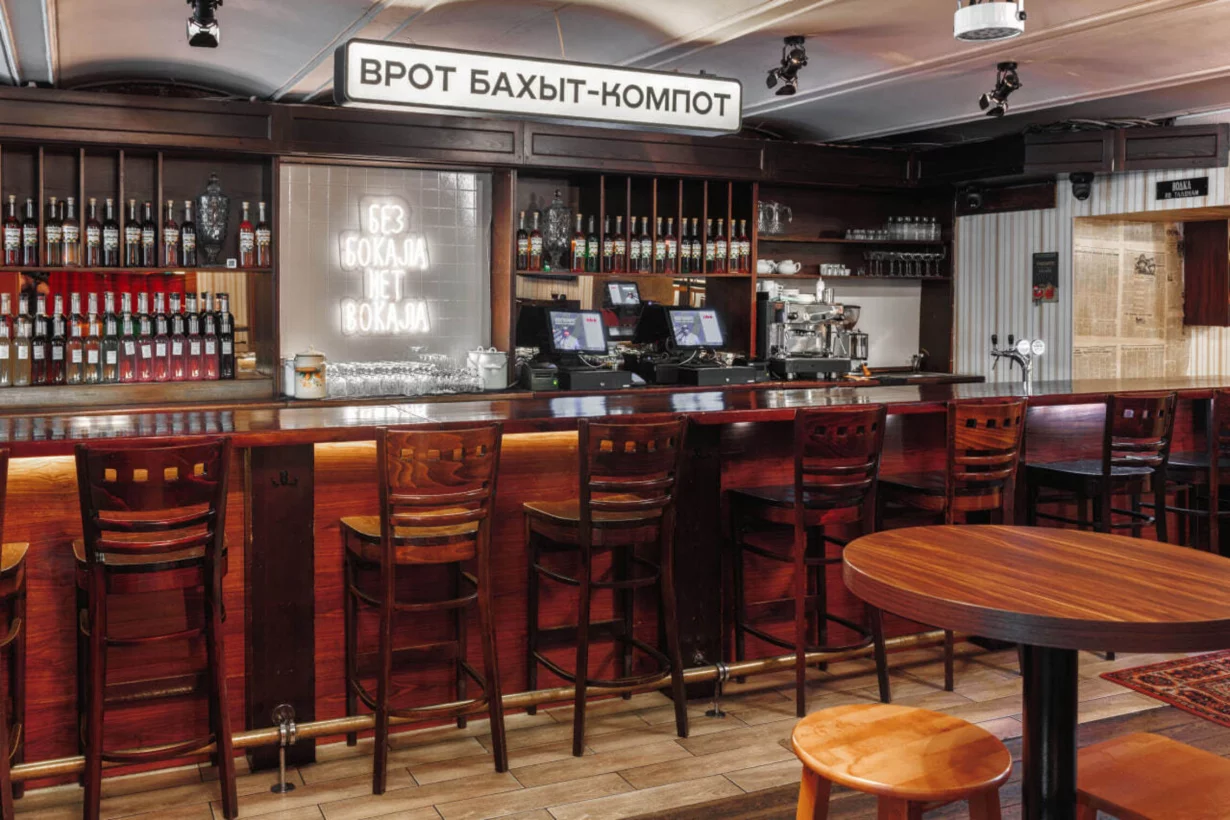 Интерьер/Экстерьер/Банкетная зона/Бар/Стол для двоих/Вход/Главный зал/Lounge зона рюмочная Евгенич фото