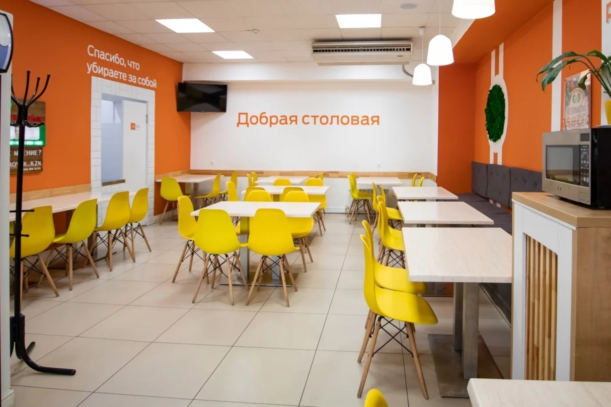 Интерьер/Экстерьер/Банкетная зона/Бар/Стол для двоих/Вход/Главный зал/Lounge зона столовая Добрая столовая фото