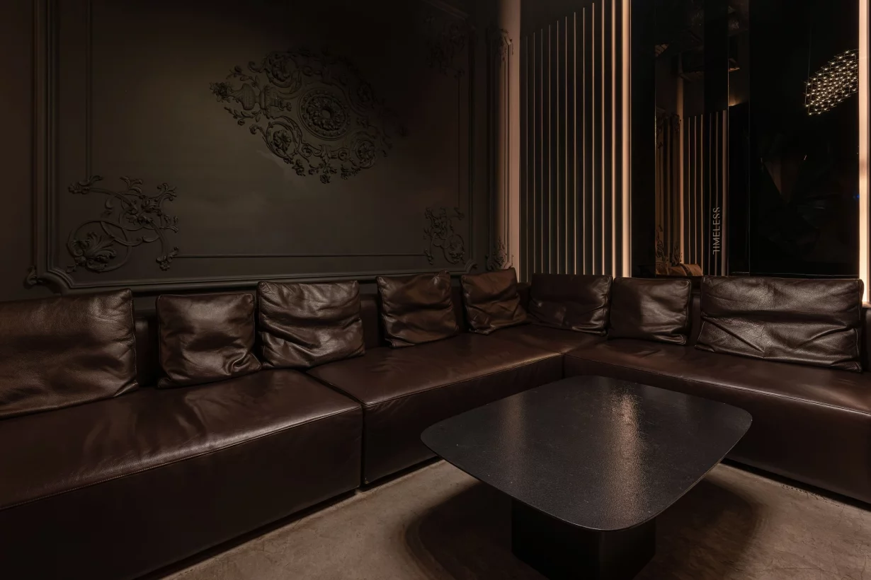 Интерьер/Экстерьер/Банкетная зона/Бар/Стол для двоих/Вход/Главный зал/Lounge зона лаунж Timeless Якиманка фото