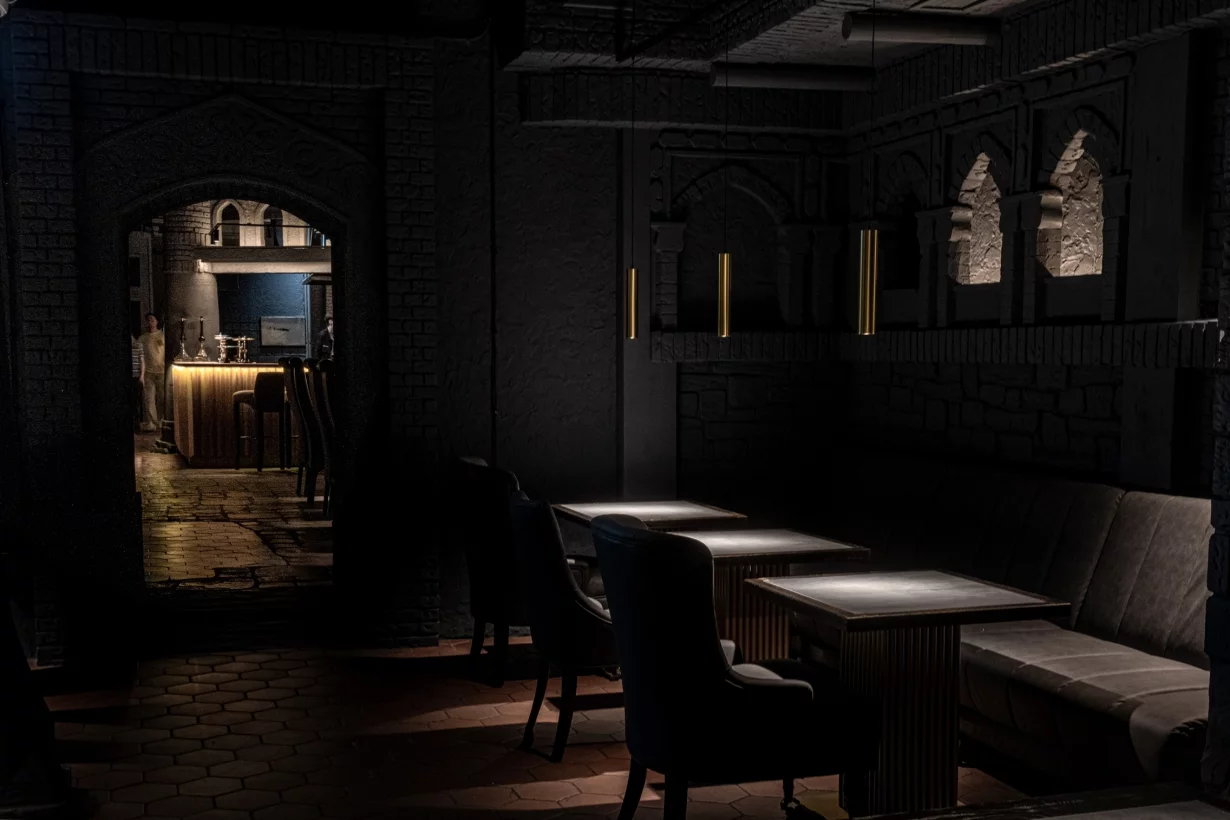 Интерьер/Экстерьер/Банкетная зона/Бар/Стол для двоих/Вход/Главный зал/Lounge зона бар Белый лотос фото