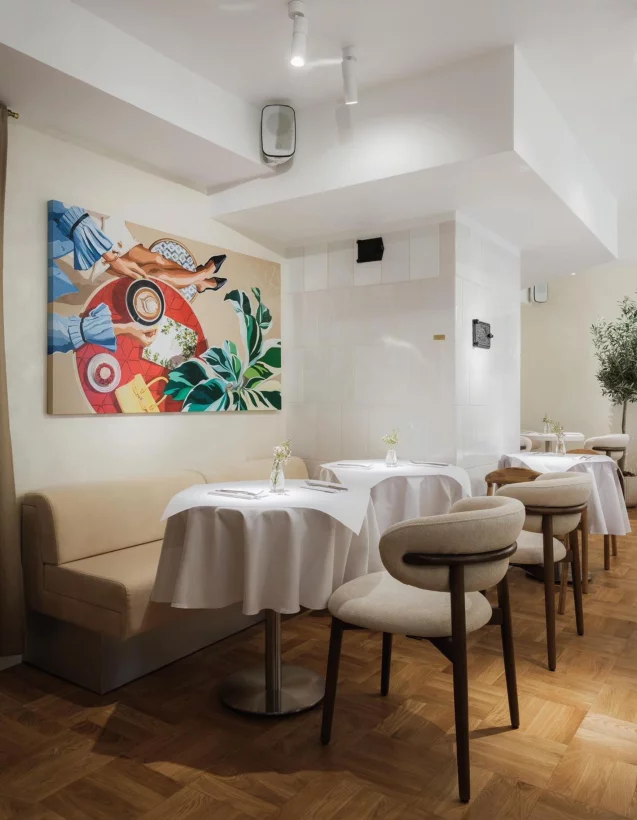 Интерьер/Экстерьер/Банкетная зона/Бар/Стол для двоих/Вход/Главный зал/Lounge зона ресторан Арома фото