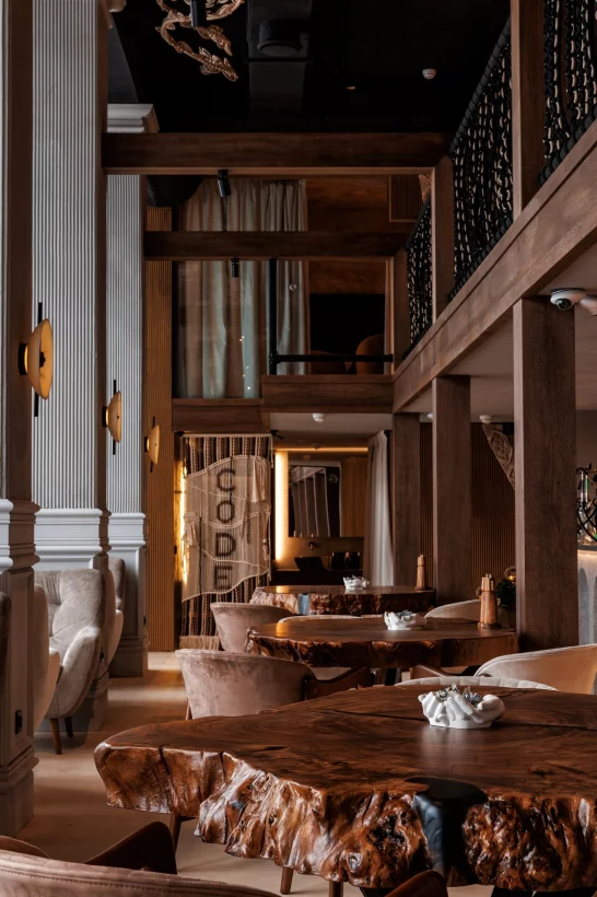 Интерьер/Экстерьер/Банкетная зона/Бар/Стол для двоих/Вход/Главный зал/Lounge зона ресторан Code фото